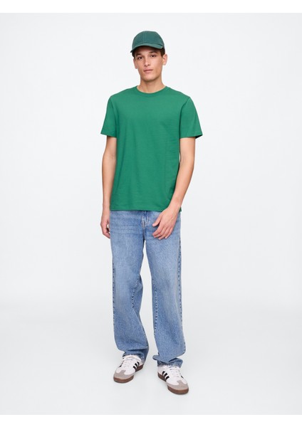 Erkek Koyu Yeşil Everyday Soft Sıfır Yaka T-Shirt fırsatları