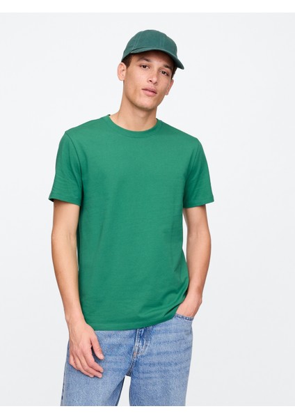 Erkek Koyu Yeşil Everyday Soft Sıfır Yaka T-Shirt