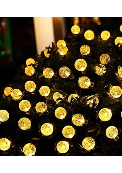 7 Metre Güneş Enerjili 8 Modlu Gün Işığı Solar LED Işık 50 Top Dekoratif Yılbaşı Bahçe Balkon ve Teras modelleri