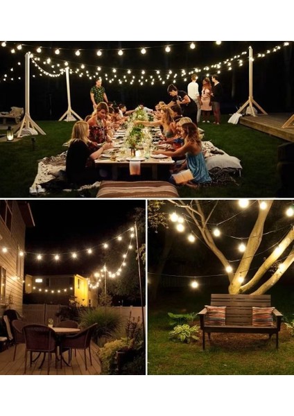 7 Metre Güneş Enerjili 8 Modlu Gün Işığı Solar LED Işık 50 Top Dekoratif Yılbaşı Bahçe Balkon ve Teras indirimleri