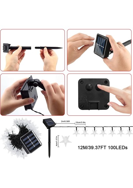 7 Metre Güneş Enerjili 8 Modlu Renkli Işığı Solar LED Işık 50 Top Dekoratif Yılbaşı Bahçe Balkon ve Teras fırsatları