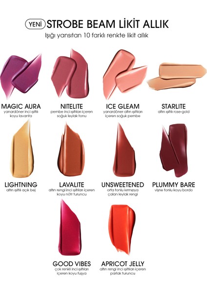 MAC Strobe Beam Işıltılı Çok Amaçlı Likit Allık - Nitelite 4.3 ml