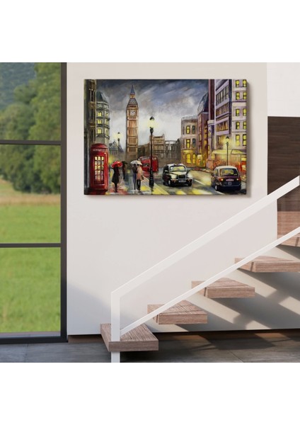 - Ingiltere Londra Da Gece Yağlıboya Görünüm Dekoratif TABLO-3542 indirimleri
