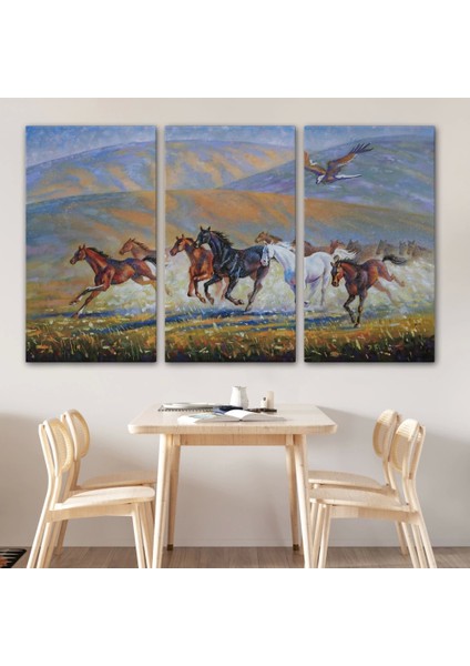 - At Sürüsü ve Kartal Yağlıboya Görünüm Dekoratif Kanvas Duvar TABLOSU-3600 modelleri