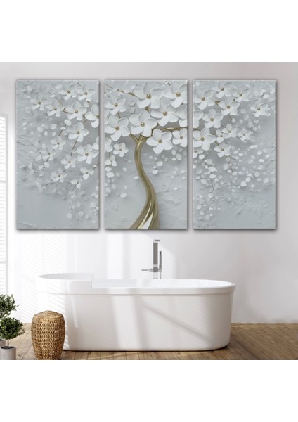 - Beyaz Gelincik Ağacı Dekoratif Kanvas Duvar TABLOSU-3645 modelleri