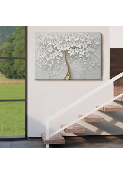 - Beyaz Gelincik Ağacı Dekoratif Kanvas Duvar TABLOSU-3645 indirimleri