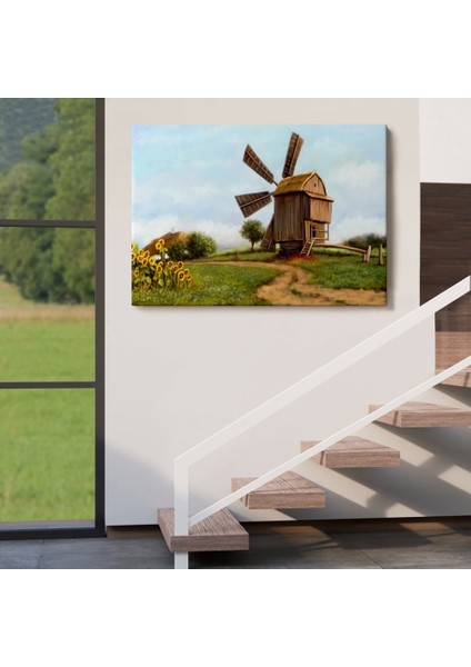 - Eski Yel Değirmeni Yağlıboya Görünüm Dekoratif Kanvas Duvar TABLOSU-3746 indirimleri