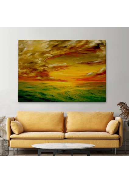 - Deniz Manzarası Yağlıboya Görünüm Dekoratif Kanvas Duvar TABLOSU-3762