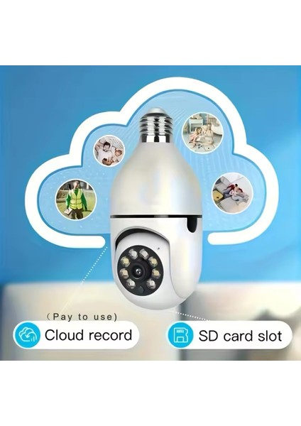 Gece Görüslü 360 Derece LED Işık 1080P Wif Kamera Kablosuz Panoramik Ev Güvenlik Ampul Kamerası fiyatları