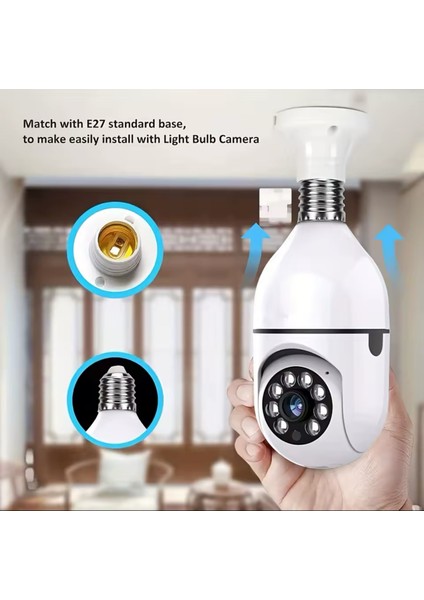 Gece Görüslü 360 Derece LED Işık 1080P Wif Kamera Kablosuz Panoramik Ev Güvenlik Ampul Kamerası fırsatları