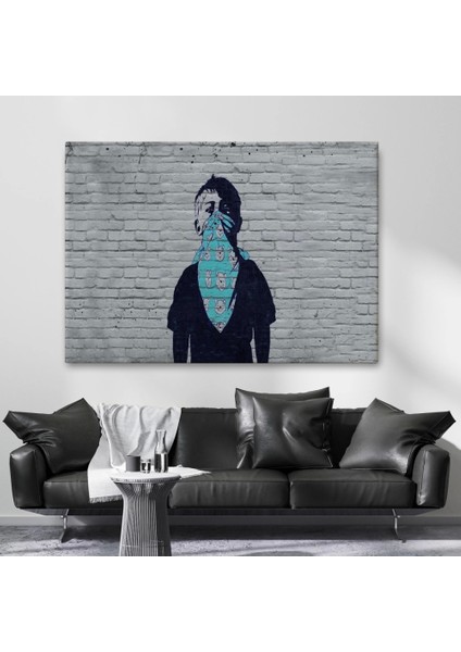 - Bansky Anarşist Çocuk Kanvas TABLOSU-5025