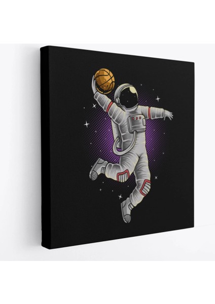 - Ay'da Basketbol Oynayan Astronot Kanvas TABLO-5068