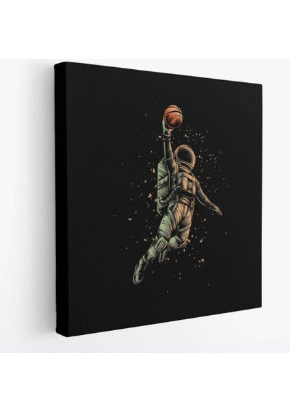 - Ay'da Basketbol Oynayan Astronot Kanvas TABLO-5067