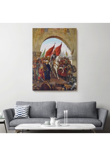 - Fausto Zonaro Fatih Sultan Mehmet Istanbul'a Girerken Kanvas TABLO-5298