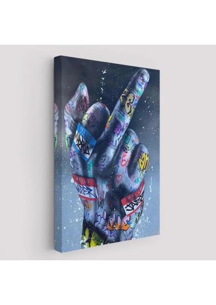 - El Hareketi Hip Hop Posteri, Orta Parmak Hareketi Sokak Sanatı, Kanvas TABLO-5315 fiyatları