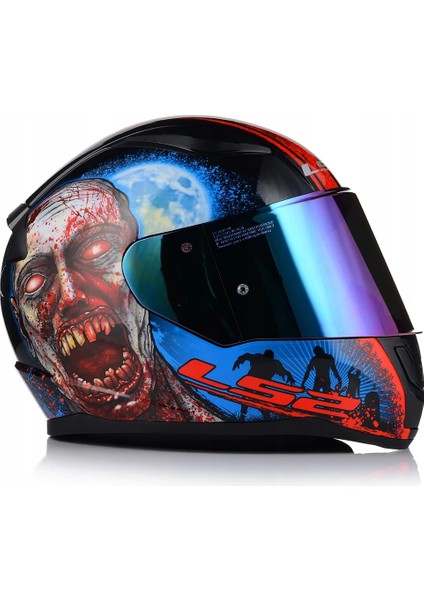 Rapıd 2 Zombıe Kapalı Motosiklet Kaskı Gökkuşağı Camlı modelleri