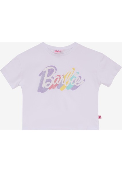 Desenli Beyaz - Lila Kız Çocuk Pijama Takımı BRB5SG-PJM6079