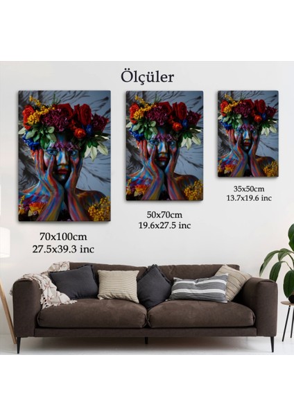 - Çiçek Taçlı Kız Duvar TABLOSU-5992