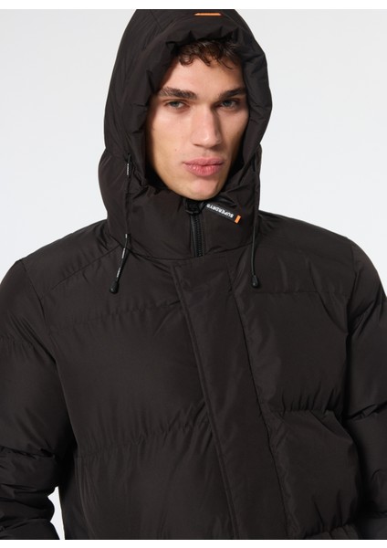Siyah Erkek Mont M5011901A02A_HOODED 5 Baffle Sports