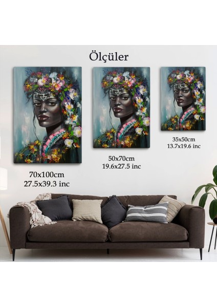 - Çiçek Taçlı Afrikalı Kadın Kanvas TABLO-5979 indirimleri
