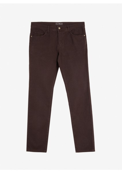 Normal Bel Slim Fit Kahve Erkek Pantolon BBE012510175_PANTOLON 5 Cep Parca B