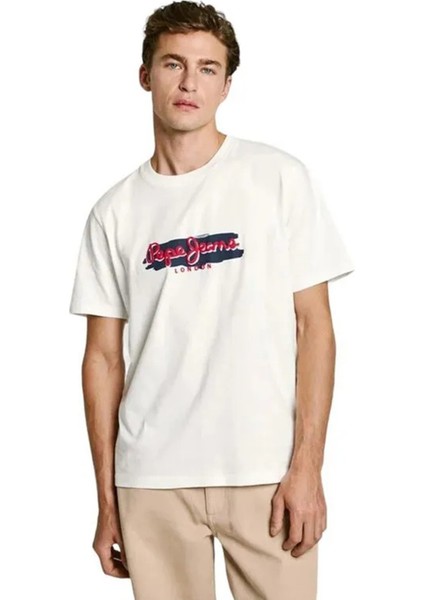 Bisiklet Yaka Kırık Beyaz Erkek T-Shirt PM509713-803 Arsham