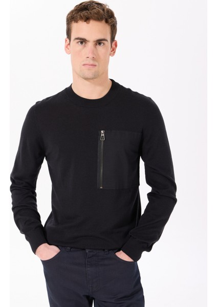 Gmg Fırenze Bisiklet Yaka Slim Fit Siyah Erkek Kazak ZR24MFW04054 modelleri