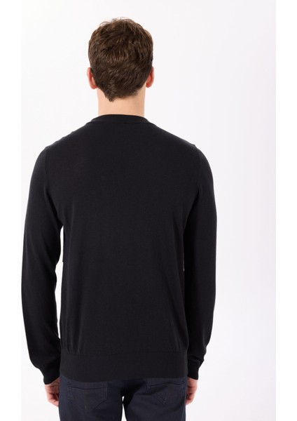 Gmg Fırenze Bisiklet Yaka Slim Fit Siyah Erkek Kazak ZR24MFW04054 indirimleri