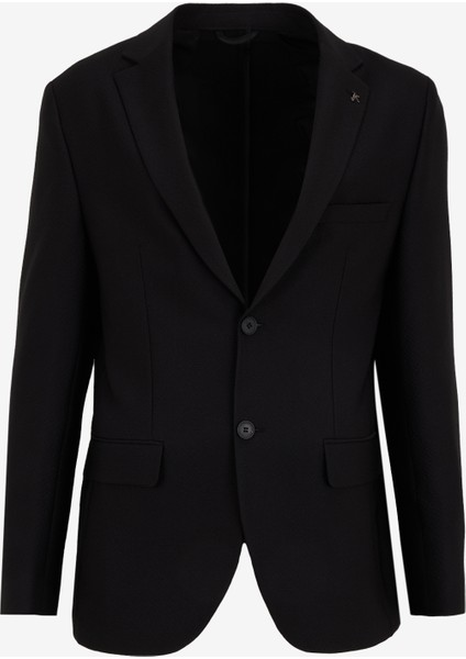 Normal Bel Slim Fit Siyah Erkek Takım Elbise F5SM-TKM 2547