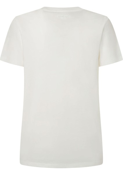 Bisiklet Yaka Baskılı Beyaz Kadın T-Shirt PL505951 fiyatları