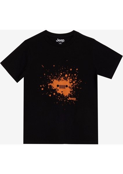 Baskılı Siyah Erkek Çocuk T-Shirt J5SB-TST7735