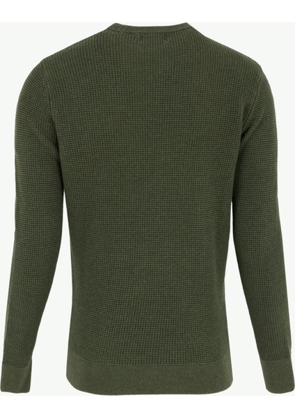 Düz Yaka Normal Düz Yeşil Erkek Kazak M6110657A1GN_TEXTURED Crew Knıt Jum fiyatları