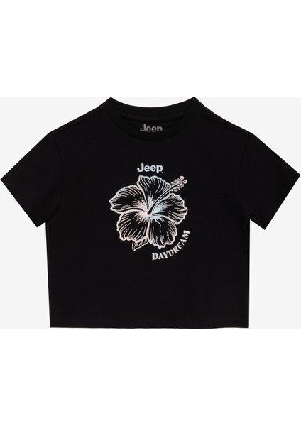 Baskılı Siyah Kız Çocuk T-Shirt J5SG-TST7517