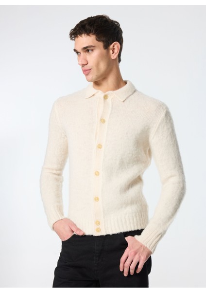 Krem Erkek Hırka Q M186 5165