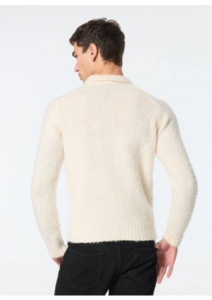 Krem Erkek Hırka Q M186 5165