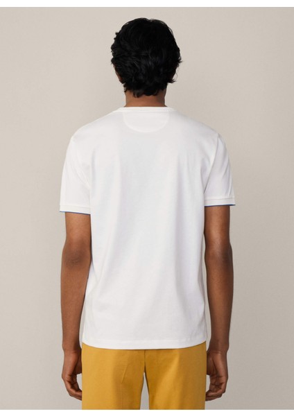 Bisiklet Yaka Ekru Erkek T-Shirt HM500846 modelleri