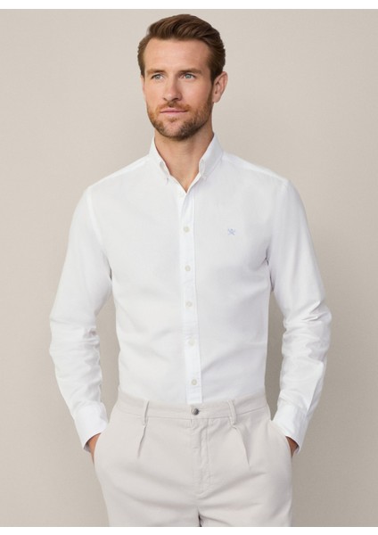 Slim Fit Gömlek Yaka Beyaz Erkek Gömlek HM3010028 fiyatları
