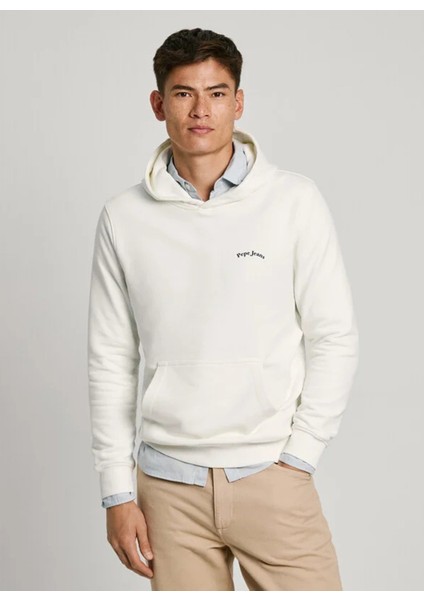 Bisiklet Yaka Kırık Beyaz Erkek Sweatshırt PM582725-803 Somerton