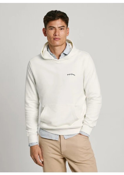 Bisiklet Yaka Kırık Beyaz Erkek Sweatshırt PM582725-803 Somerton modelleri