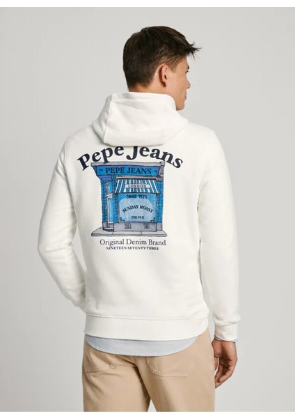 Bisiklet Yaka Kırık Beyaz Erkek Sweatshırt PM582725-803 Somerton fırsatları