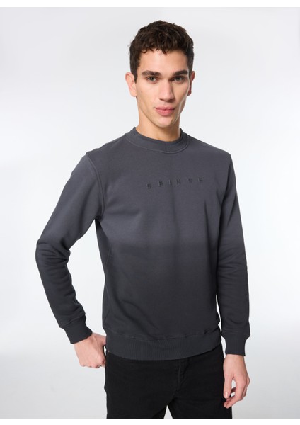 Bisiklet Yaka Siyah Erkek Sweatshırt FI2824SS modelleri