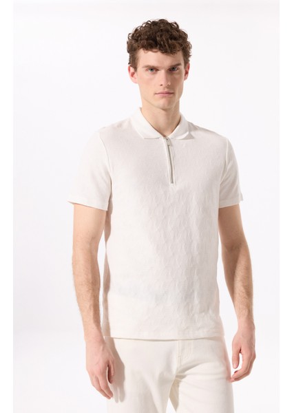 Kırık Beyaz Erkek Basic Polo T-Shirt F5SM-TST 2734 modelleri