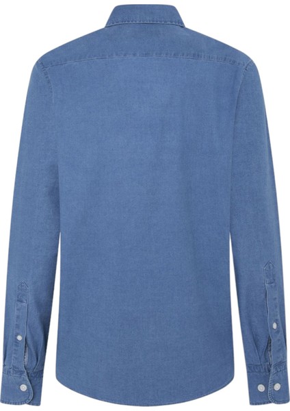 Slim Fit Gömlek Yaka Mavi Erkek Gömlek HM3010027 fiyatları