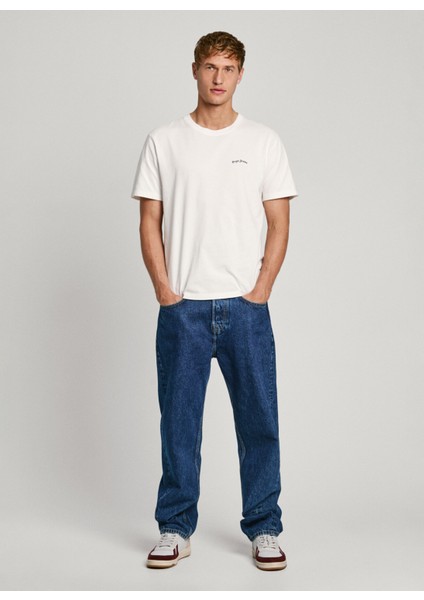 Bisiklet Yaka Kırık Beyaz Erkek T-Shirt PM509636-803 Somerton Tee