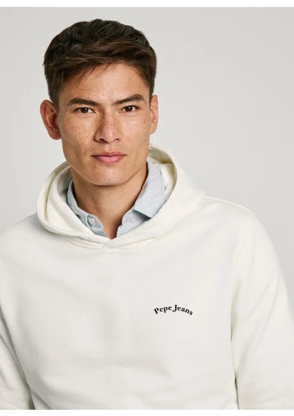 Bisiklet Yaka Kırık Beyaz Erkek Sweatshırt PM582725-803 Somerton