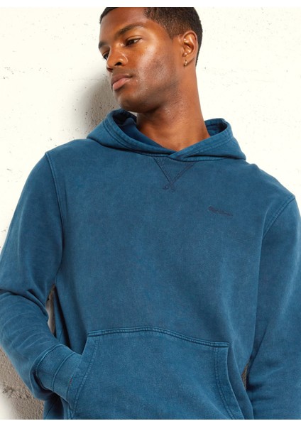 Kapüşon Yaka Koyu Lacivert Erkek Sweatshırt PM582713-559 Sılverton Hoodıe