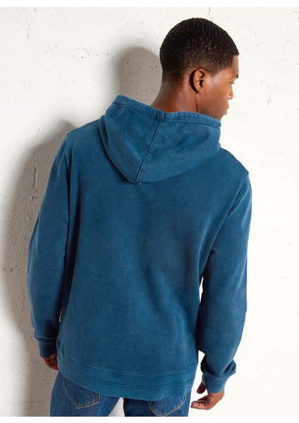 Kapüşon Yaka Koyu Lacivert Erkek Sweatshırt PM582713-559 Sılverton Hoodıe