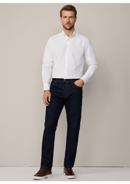 Slim Fit Gömlek Yaka Beyaz Erkek Gömlek HM309361