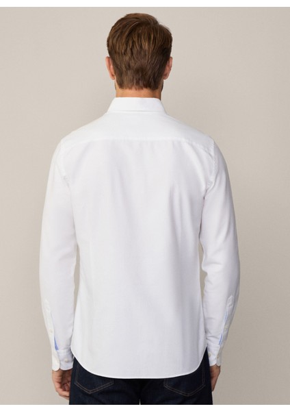 Slim Fit Gömlek Yaka Beyaz Erkek Gömlek HM309361 modelleri