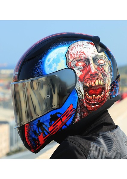 Rapıd 2 Zombıe Fullface Motosiklet Kaskı Gri Camlı